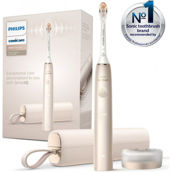 Звуковая зубная щетка Philips Sonicare 9900 Prestige HX9992, золотистое шампанское в Белгороде