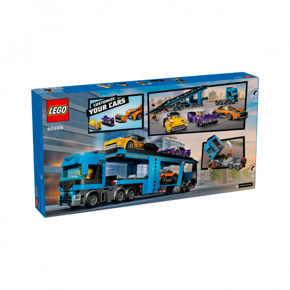 Конструктор LEGO City 60408 Грузовик-автовоз со спортивными автомобилями в Белгороде