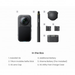 Экшн-камера Insta360 X6 Essentials Bundle, Black