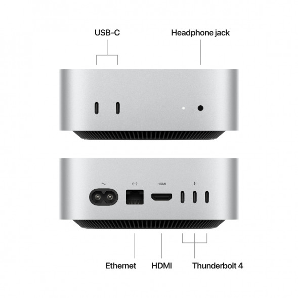 Компьютер Apple Mac mini M4 2024 (MU9E3) (10 Core GPU, 16ГБ, 512ГБ SSD, Apple, macOS), серебристый в Белгороде