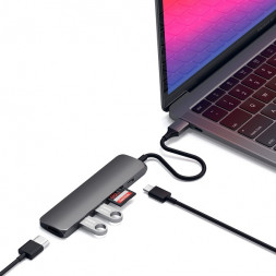 USB-C адаптер Satechi Type-C Slim Multiport Adapter V2 (ST-SCMA2M)